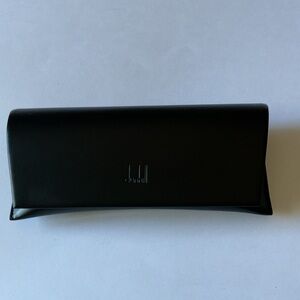 DUNHILL LEATHER SUNGLASSES CASE AND CLEANING CLOTH BLACK NEW